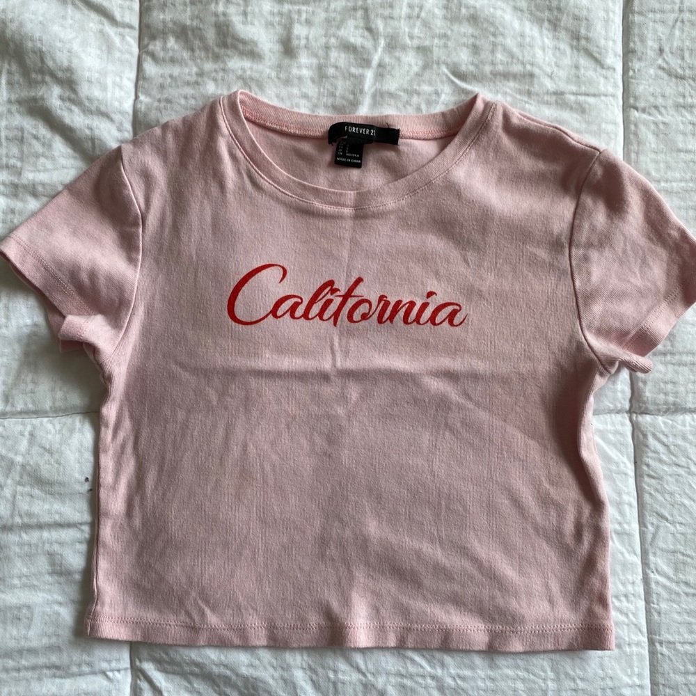 Forever 21 cropped California shirt